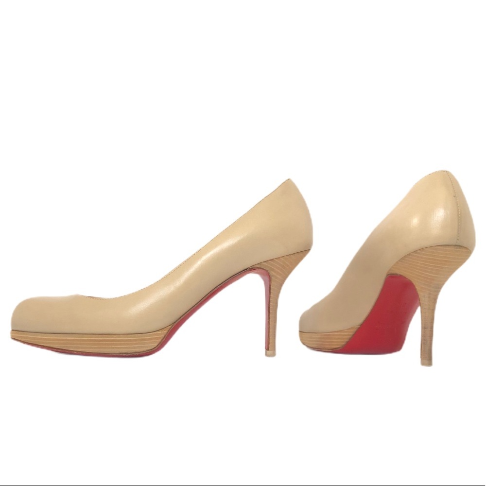 Louboutin Nude Simple 85 Wood Heel Round 36